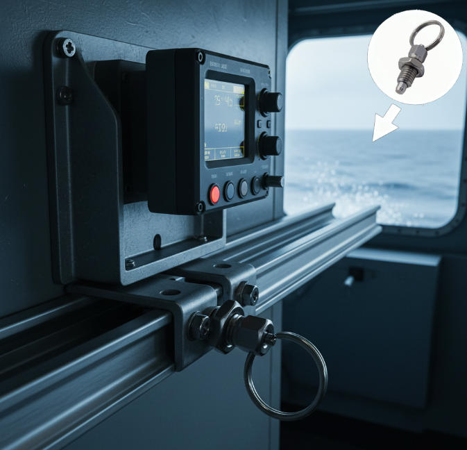 Experience the indexing plunger positioning system developed specifically for naval vessels. Rigorous testing has validated this device's ability to withstand impact loads generated by Category 12 storms, ensuring electronic equipment remains securely positioned under extreme conditions.